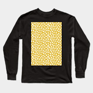 Yellow and White Spot Dalmatian Pattern Long Sleeve T-Shirt